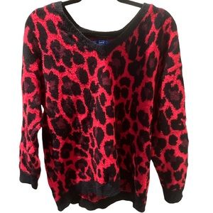 Pink Leopard Print Sweater